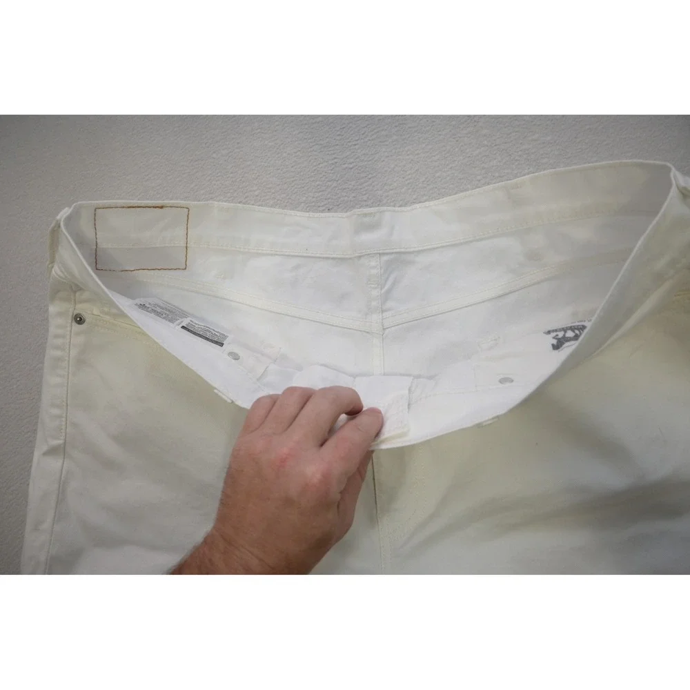 Levis 505 Regular Fit Mens 40x30 White Straight Leg Stretch Denim Pants
